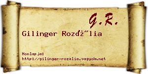 Gilinger Rozália névjegykártya